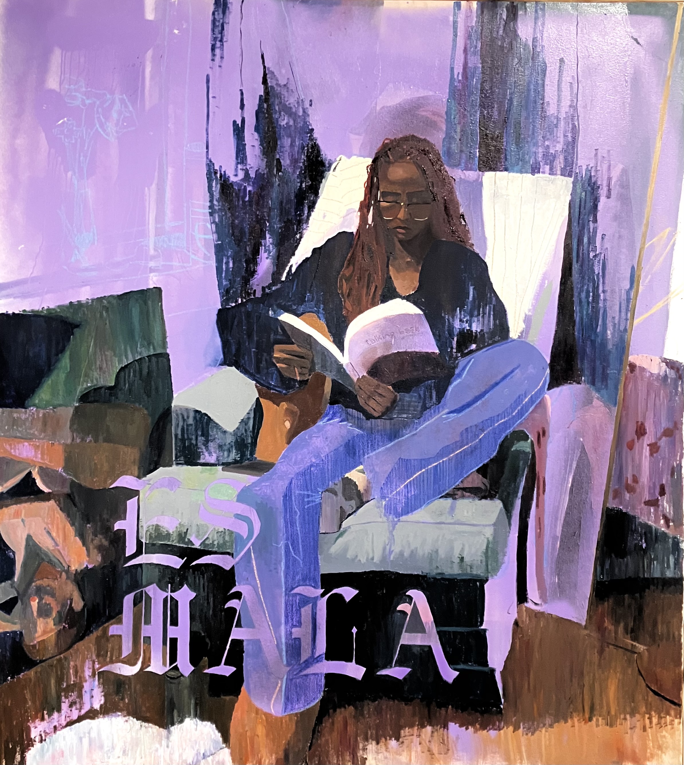 Talking Back, oil painting by Lalo